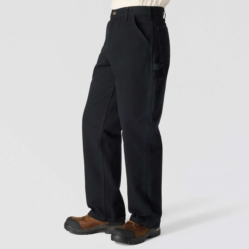 Carhartt B11 Erkek Bol Düz Yıkanmış Kanarya Kumaş İş Pantolonu
