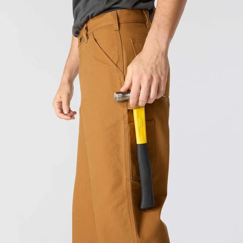 Carhartt B11 Erkek Bol Düz Yıkanmış Kanarya Kumaş İş Pantolonu
