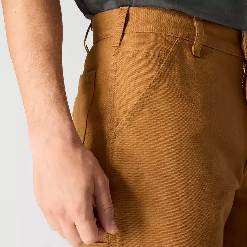 Carhartt B11 Erkek Bol Düz Yıkanmış Kanarya Kumaş İş Pantolonu