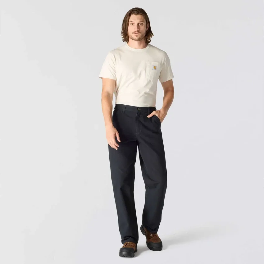 Carhartt B11 Erkek Bol Düz Yıkanmış Kanarya Kumaş İş Pantolonu