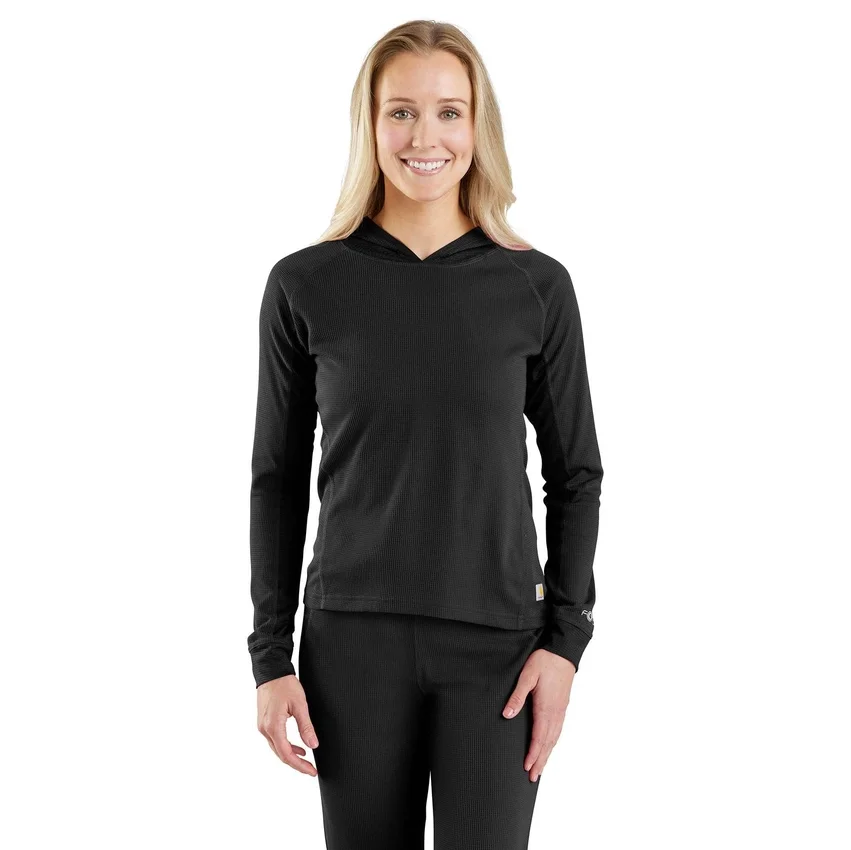 Carhartt Force® Kadın Orta Ağırlıkta Mikro Izgaralı İçlik Kapüşonlu Sweatshirt