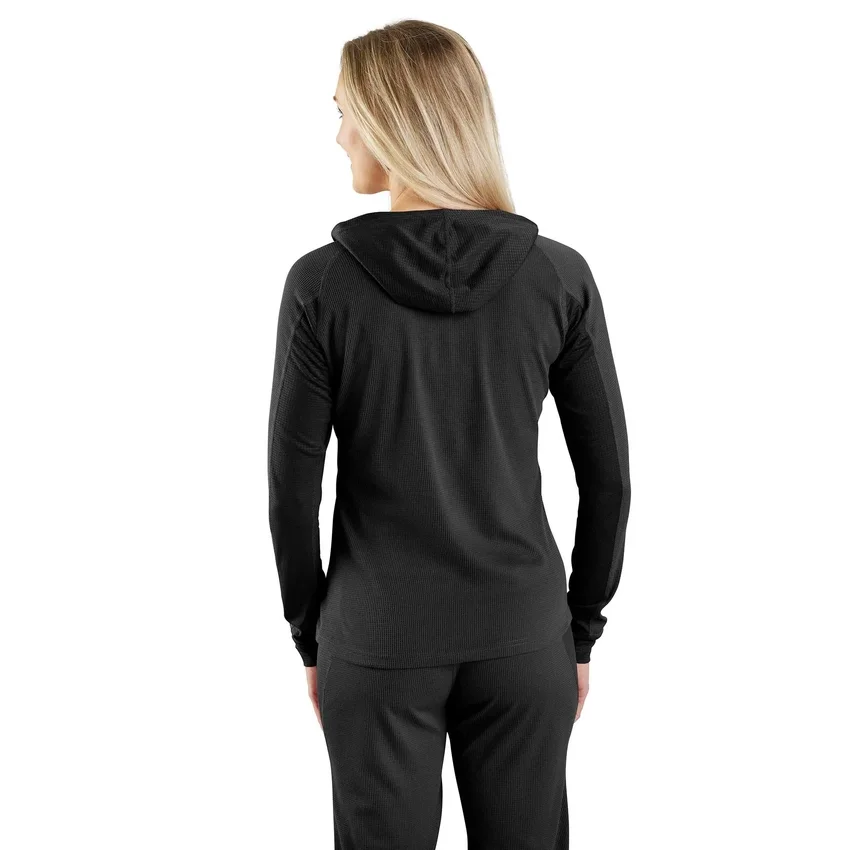 Carhartt Force® Kadın Orta Ağırlıkta Mikro Izgaralı İçlik Kapüşonlu Sweatshirt
