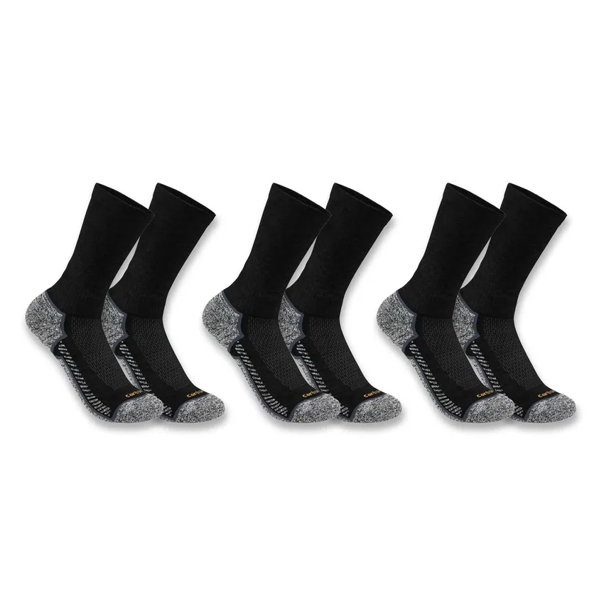Carhartt Force® Orta Ağırlık Crew Çoraplar 3'lü Paket