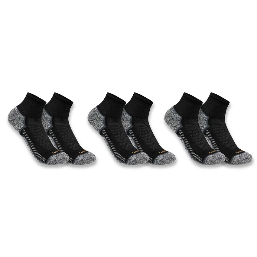 Carhartt Force® Orta Ağırlık Çeyrek Çorap 3'lü Paket