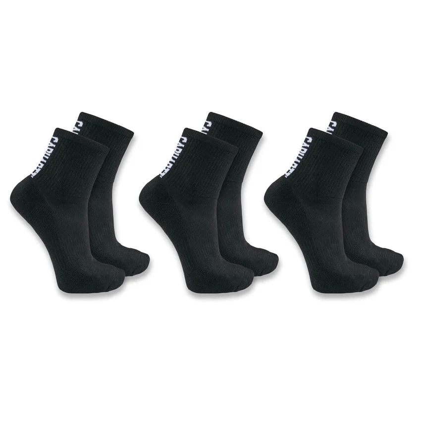 Carhartt Force® Orta Ağırlık Logo Kısa Crew Çoraplar 3'lü Paket