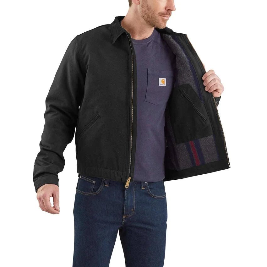 Carhartt J01 Erkekler İçin İkonik Ördek Battaniye Astarlı Detroit Jacket