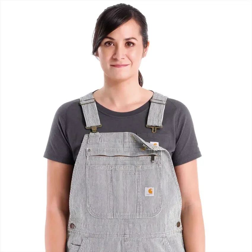 Demiryolu Çizgili Denim Tulum