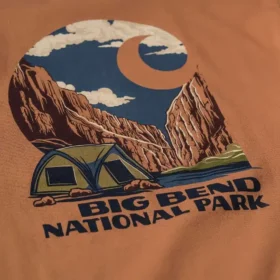Erkek Ağır Dokuma Uzun Kolluklar Big Bend Ulusal Parkı Grafikli Gömlek