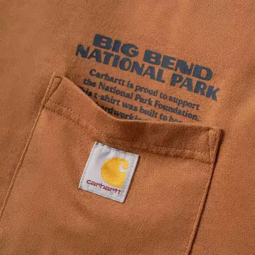 Erkek Ağır Dokuma Uzun Kolluklar Big Bend Ulusal Parkı Grafikli Gömlek
