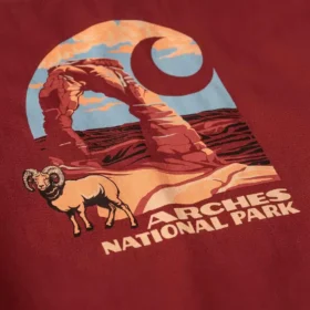 Erkek Ağır Dokuma Uzun Kolluklu Arches Ulusal Parkı Grafikli Gömlek