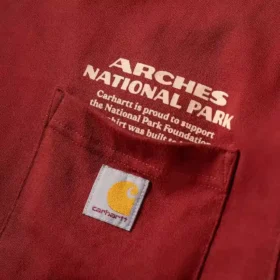 Erkek Ağır Dokuma Uzun Kolluklu Arches Ulusal Parkı Grafikli Gömlek