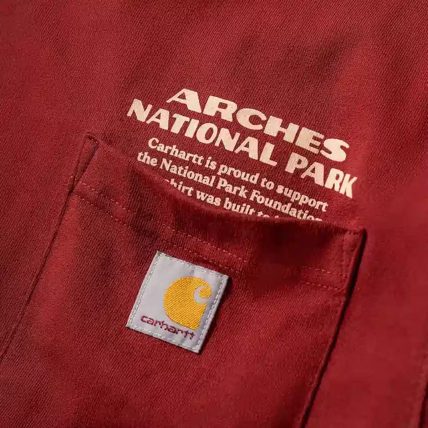 Erkek Ağır Dokuma Uzun Kolluklu Arches Ulusal Parkı Grafikli Gömlek