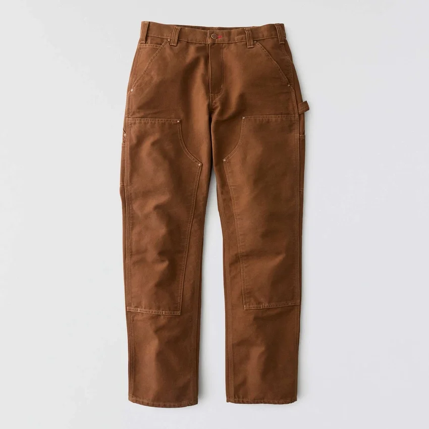 Erkek Crafted Serisi Bol Kesim Düz Paça Duck Double Knee Marangoz Pantolonu