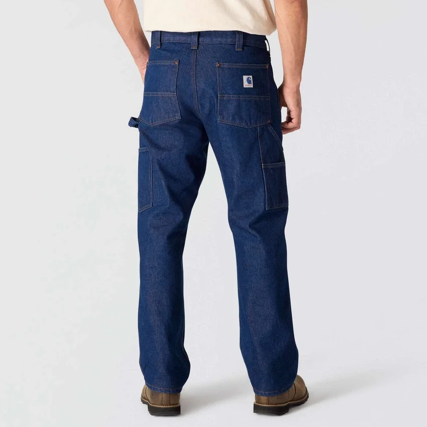 Erkek Crafted Serisi Bol Kesim Düz Paça Çift Dizli İş Kot Pantolonu
