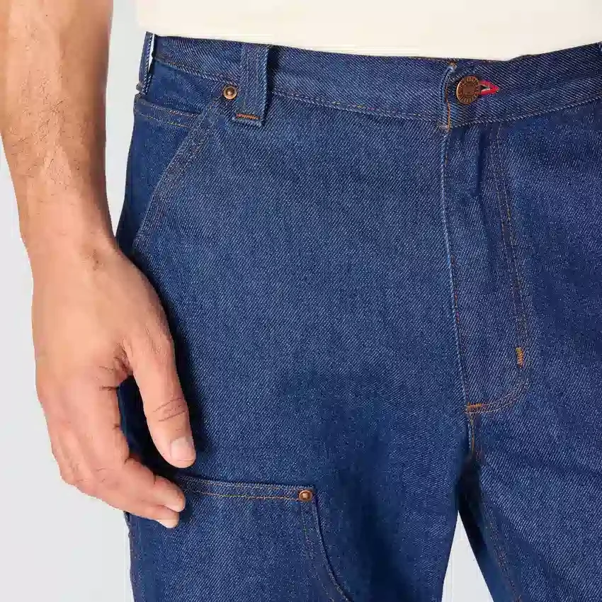 Erkek Crafted Serisi Bol Kesim Düz Paça Çift Dizli İş Kot Pantolonu