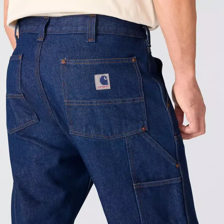 Erkek Crafted Serisi Bol Kesim Düz Paça Çift Dizli İş Kot Pantolonu
