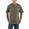 Erkek Dearborn Bol Kesim Ağır Henley Cepli Tişört