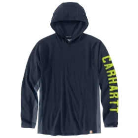 Erkek Force Gevşek Kesim Nem Emici Logolu Kapüşonlu Sweatshirt