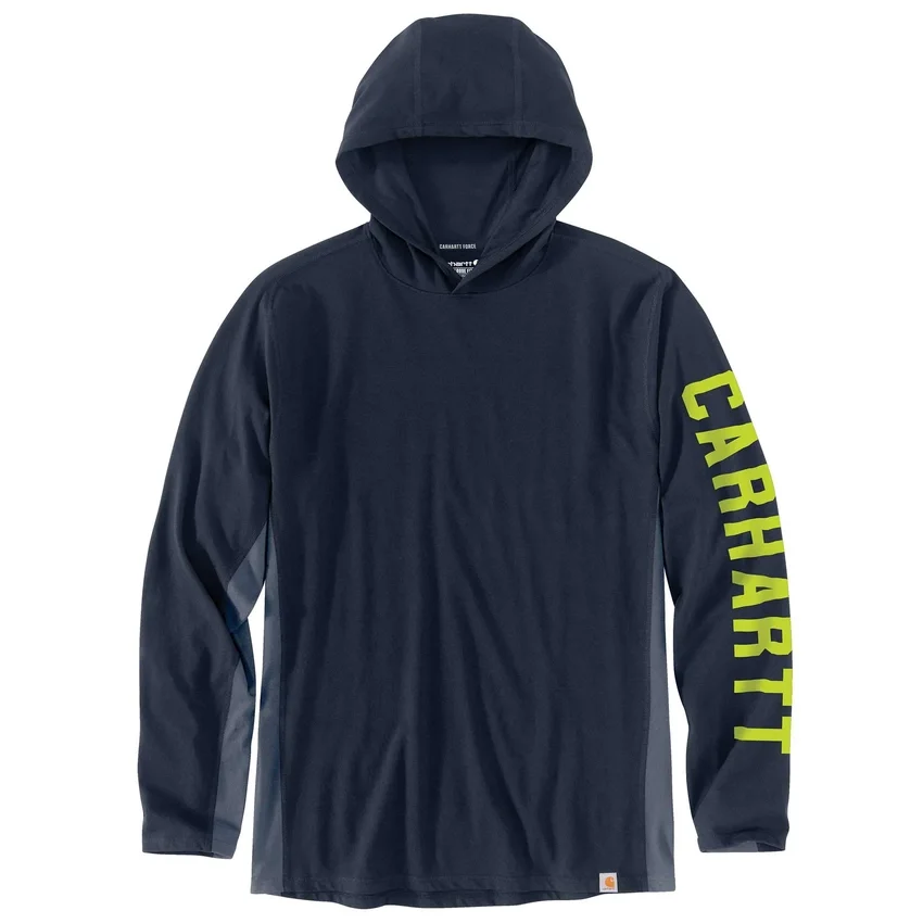 Erkek Force Gevşek Kesim Nem Emici Logolu Kapüşonlu Sweatshirt
