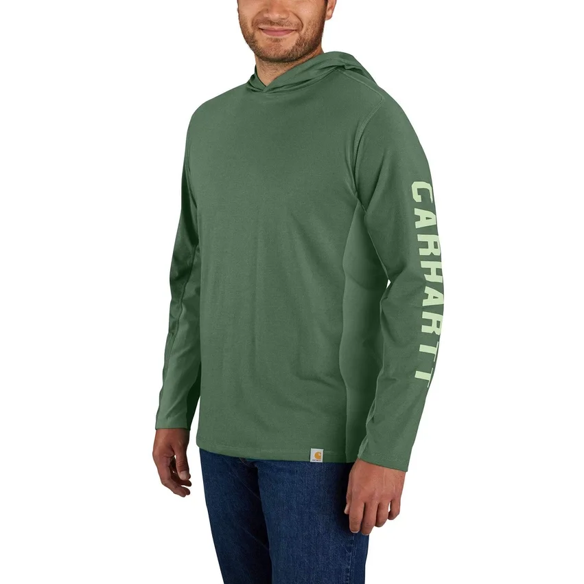 Erkek Force Gevşek Kesim Nem Emici Logolu Kapüşonlu Sweatshirt