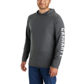 Erkek Force Gevşek Kesim Nem Emici Logolu Kapüşonlu Sweatshirt