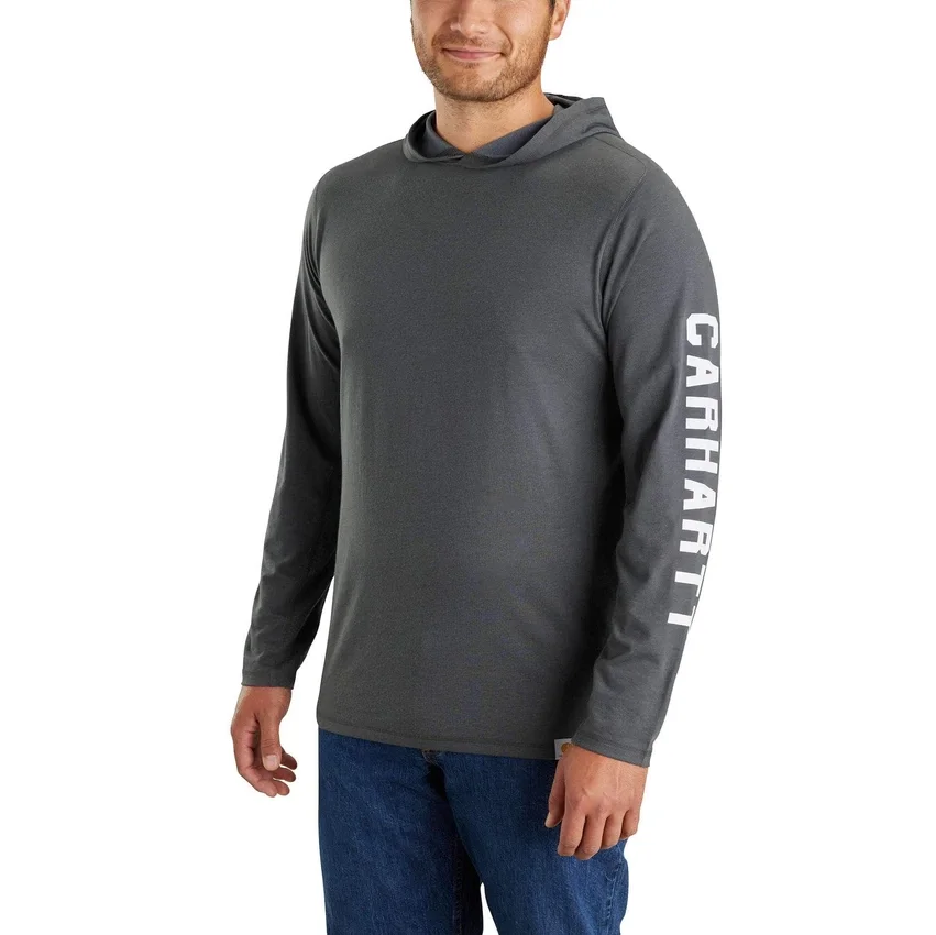 Erkek Force Gevşek Kesim Nem Emici Logolu Kapüşonlu Sweatshirt