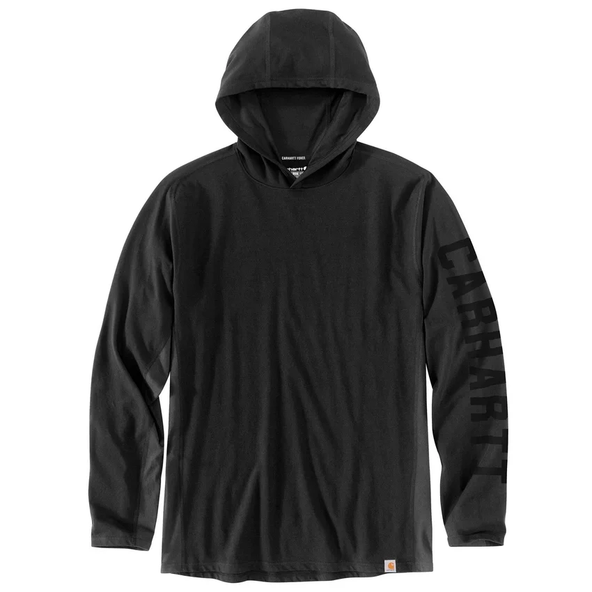 Erkek Force Gevşek Kesim Nem Emici Logolu Kapüşonlu Sweatshirt