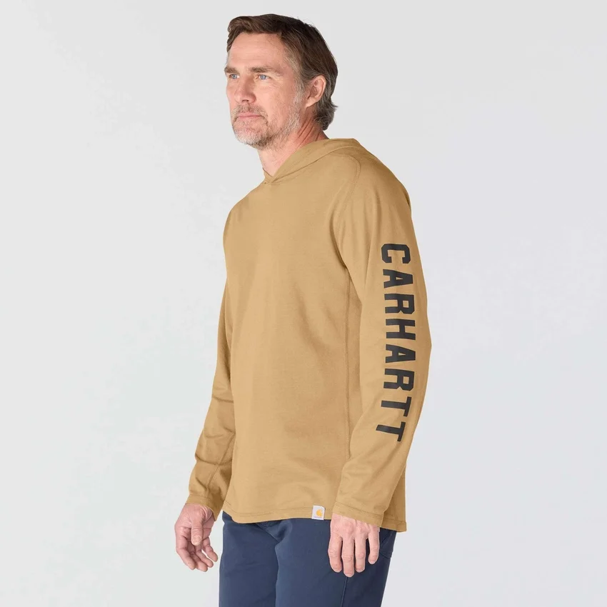 Erkek Force Gevşek Kesim Nem Emici Logolu Kapüşonlu Sweatshirt
