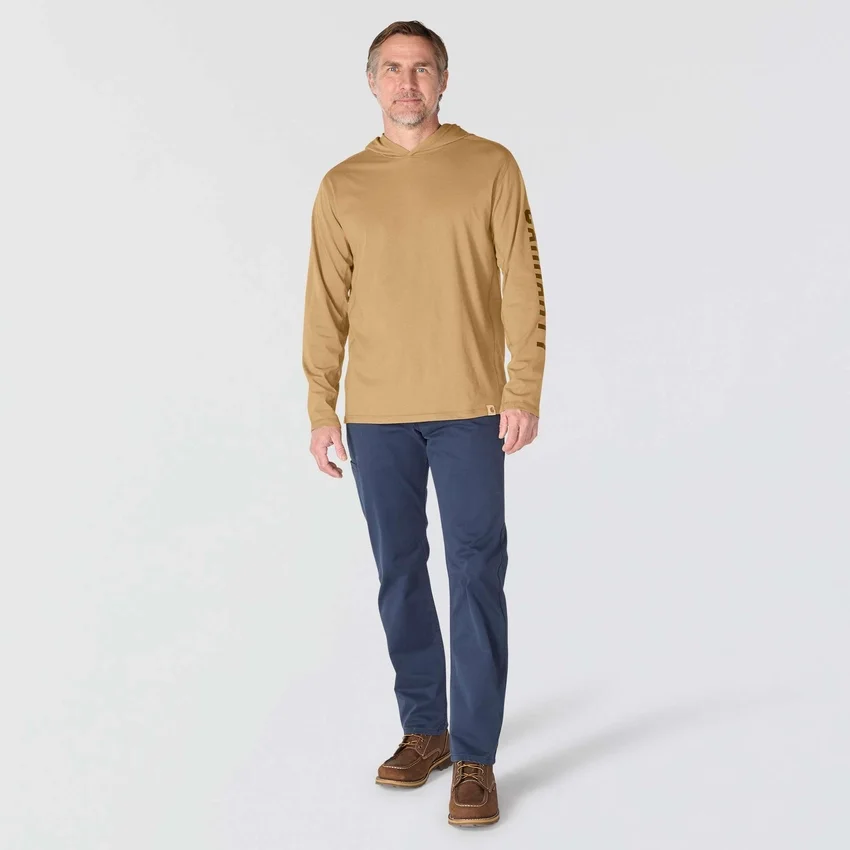Erkek Force Gevşek Kesim Nem Emici Logolu Kapüşonlu Sweatshirt