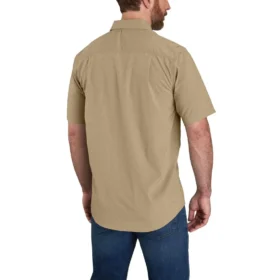 Erkek Force Sun Defender™ Chambray Bol Kesim Kısa Kolluklu Gömlek – Güneş Koruyucu Gömlekler
