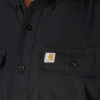Erkek Force Sun Defender™ Chambray Bol Kesim Kısa Kolluklu Gömlek - Güneş Koruyucu Gömlekler