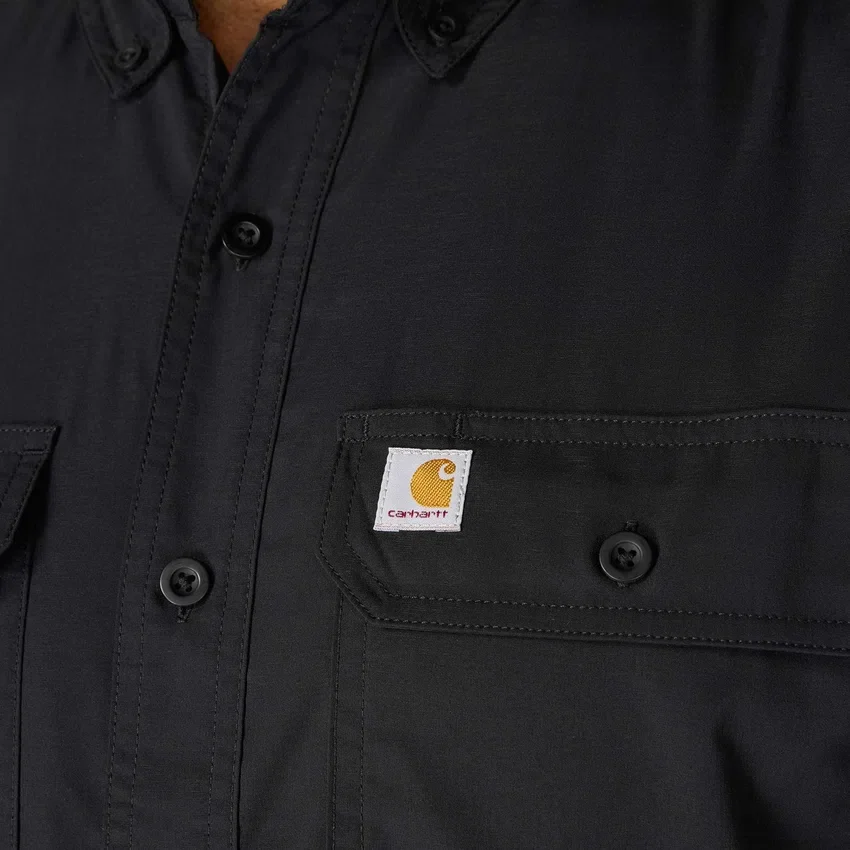Erkek Force Sun Defender™ Chambray Bol Kesim Kısa Kolluklu Gömlek - Güneş Koruyucu Gömlekler