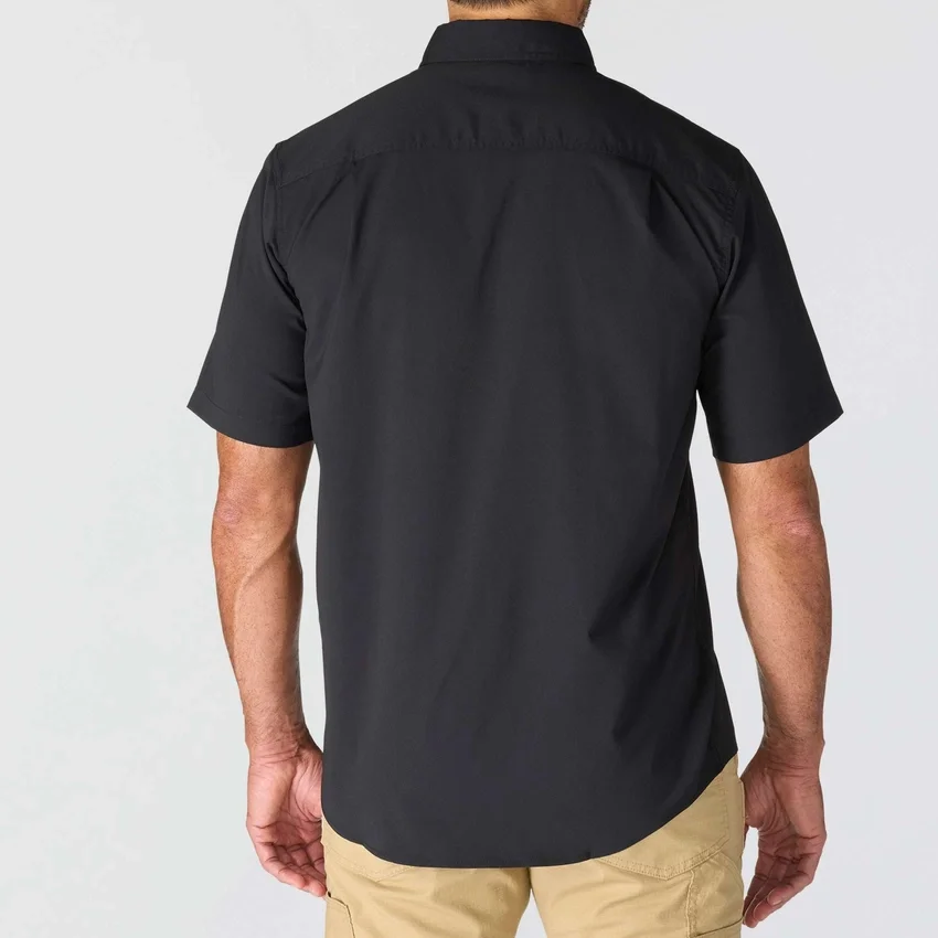 Erkek Force Sun Defender™ Chambray Bol Kesim Kısa Kolluklu Gömlek - Güneş Koruyucu Gömlekler