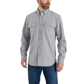 Erkek Force Sun Defender™ Chambray Bol Kesim Uzun Kolluklu Gömlek - Güneş Koruyucu Gömlekler