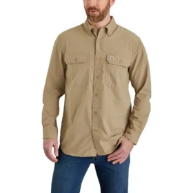 Erkek Force Sun Defender™ Chambray Bol Kesim Uzun Kolluklu Gömlek - Güneş Koruyucu Gömlekler