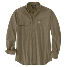 Erkek Force Sun Defender™ Chambray Bol Kesim Uzun Kolluklu Gömlek - Güneş Koruyucu Gömlekler