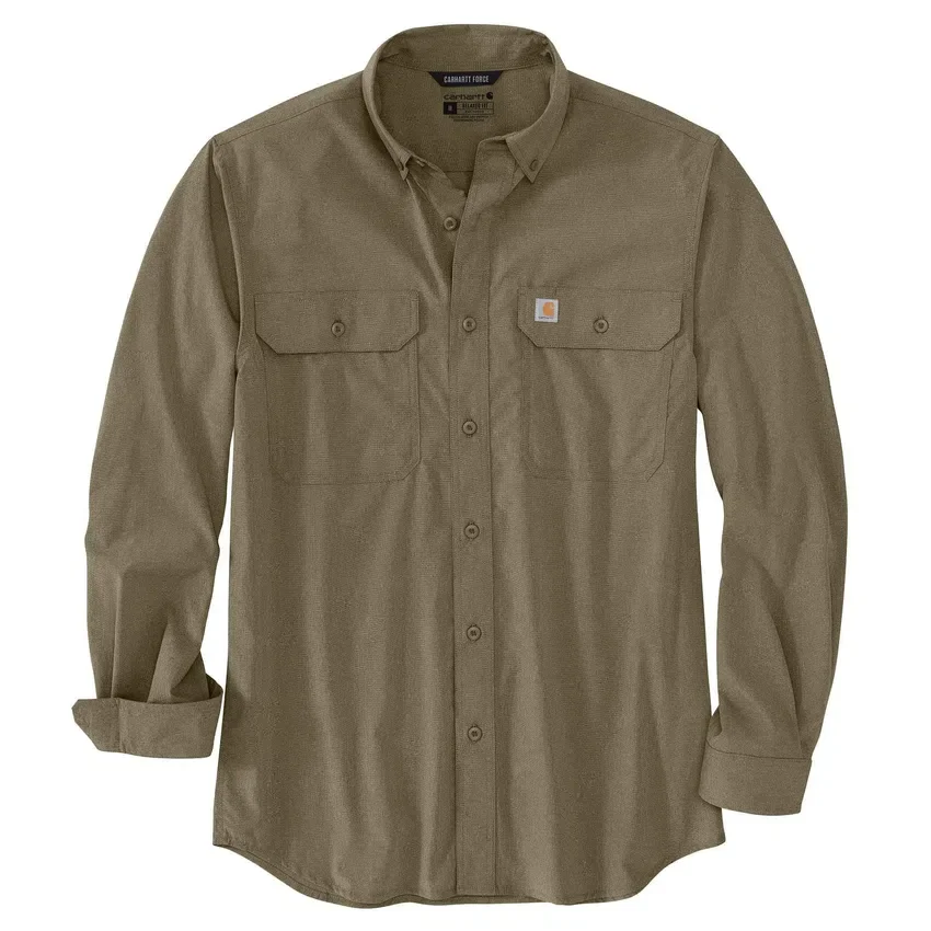 Erkek Force Sun Defender™ Chambray Bol Kesim Uzun Kolluklu Gömlek - Güneş Koruyucu Gömlekler