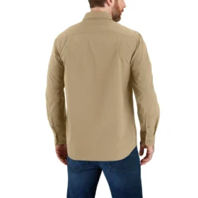 Erkek Force Sun Defender™ Chambray Bol Kesim Uzun Kolluklu Gömlek – Güneş Koruyucu Gömlekler
