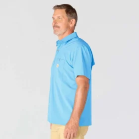 Erkek Force Sun Defender™ Dokuma Bol Kesim Kısa Kolluklu Gömlek – Güneş Koruyucu Gömlekler