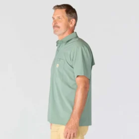 Erkek Force Sun Defender™ Dokuma Bol Kesim Kısa Kolluklu Gömlek – Güneş Koruyucu Gömlekler