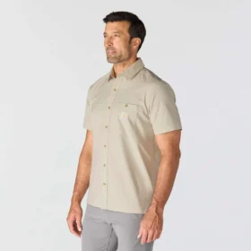 Erkek Force Sun Defender™ Dokuma Bol Kesim Kısa Kolluklu Gömlek – Güneş Koruyucu Gömlekler