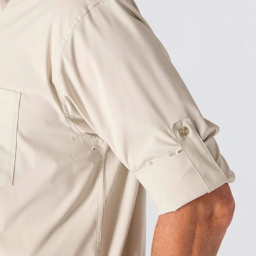 Erkek Force Sun Defender™ Dokuma Bol Kesim Uzun Kolluklu Gömlek - Güneş Koruyucu Gömlekler
