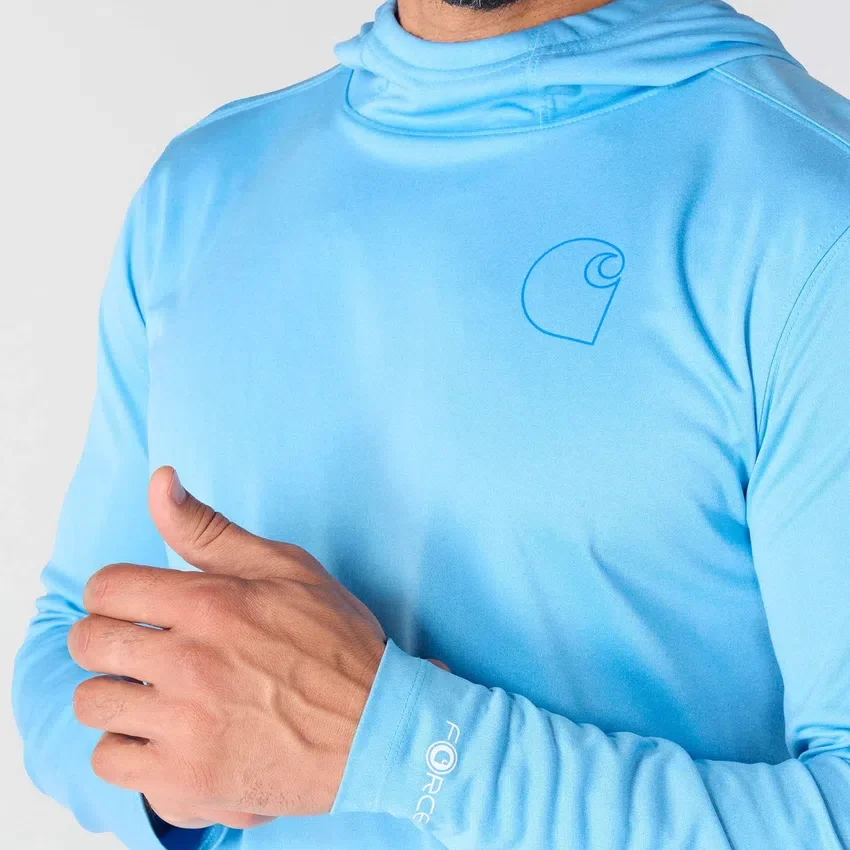 Erkek Force Sun Defender UPF 50+ Hafif Uzun Kolluklu Nem Emici Kapüşonlu Sweatshirt - Güneş Koruyucu Kapüşonlu Sweatshirtler
