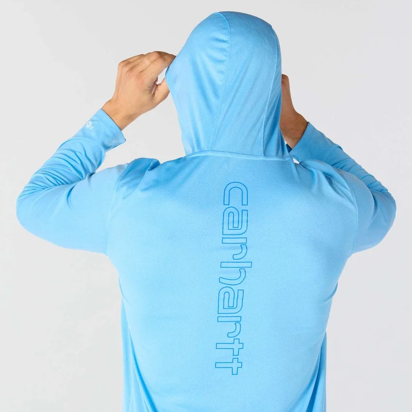 Erkek Force Sun Defender UPF 50+ Hafif Uzun Kolluklu Nem Emici Kapüşonlu Sweatshirt - Güneş Koruyucu Kapüşonlu Sweatshirtler