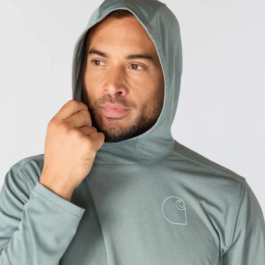 Erkek Force Sun Defender UPF 50+ Hafif Uzun Kolluklu Nem Emici Kapüşonlu Sweatshirt - Güneş Koruyucu Kapüşonlu Sweatshirtler