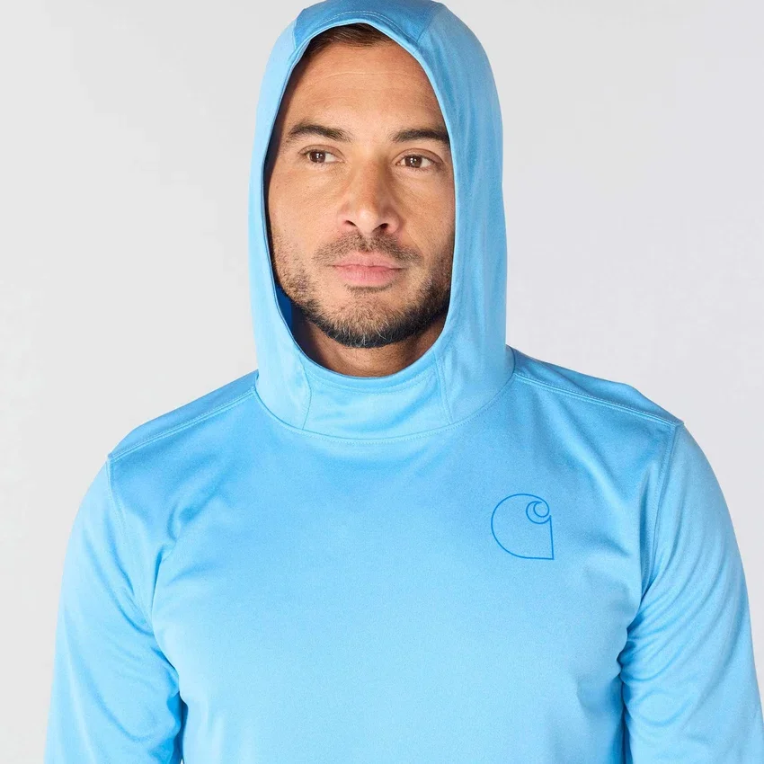 Erkek Force Sun Defender UPF 50+ Hafif Uzun Kolluklu Nem Emici Kapüşonlu Sweatshirt - Güneş Koruyucu Kapüşonlu Sweatshirtler