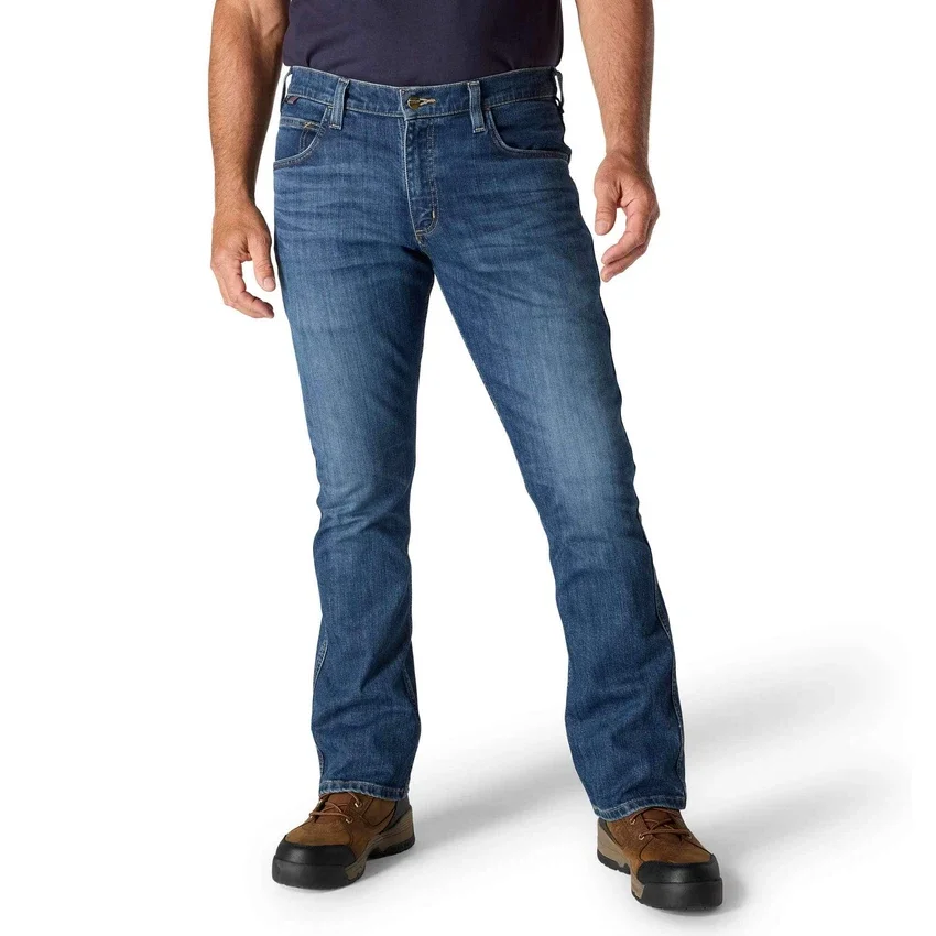 Erkek FR Gevşek Kesim Bootcut Rugged Flex Ateşe Dayanıklı İş Kot Pantolonu