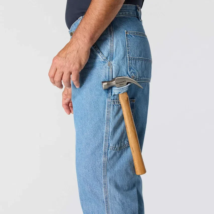 Erkek Geniş Düz Kesim İş Kot Pantolonu