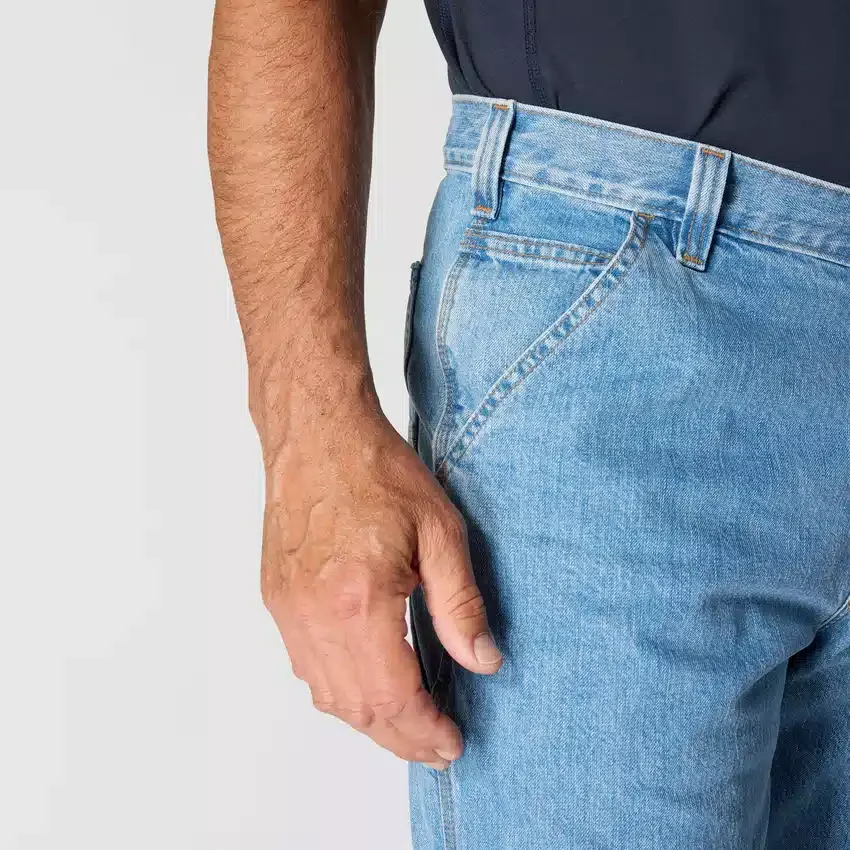 Erkek Geniş Düz Kesim İş Kot Pantolonu