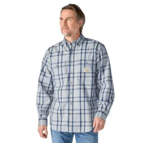 Erkek Geniş Kesim Uzun Kolluklu Twill Ekose Gömlek - Alev Dirençli Gömlekler